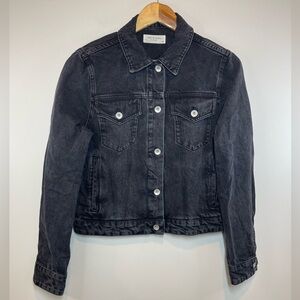 rag & bone Nico Unisex Black Wash Denim Jean Jacket in color Highland Size Small
